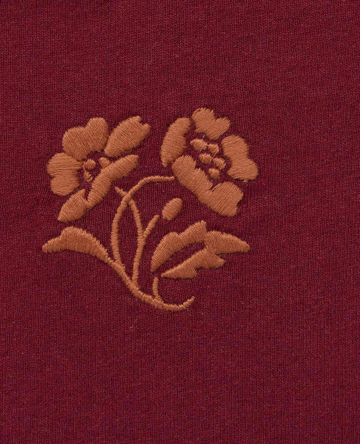 Women's Re-Form Embroidered Crew - Sustainable Recycled Cotton Tee Burgundy Embroidery | Toad&Co Women