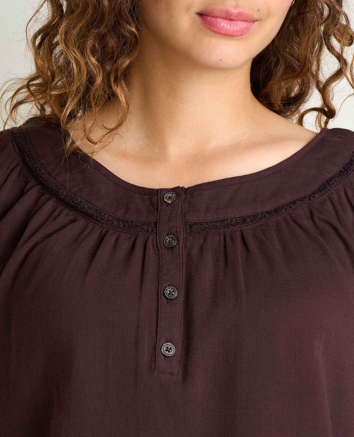 Manzana Peasant Long Sleeve Shirt Carob | Toad&Co Women