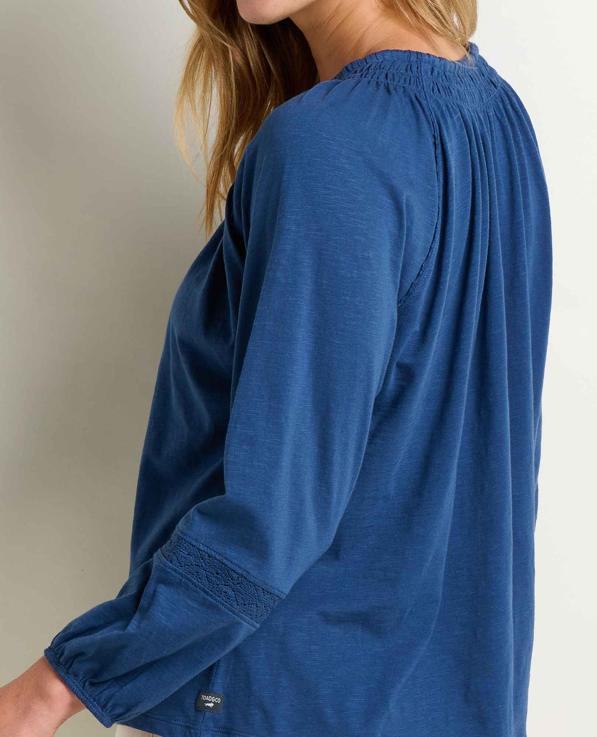 Women's Organic Cotton Primo Peasant Top - Soft with Stretch Deep Sea | Toad&Co Women