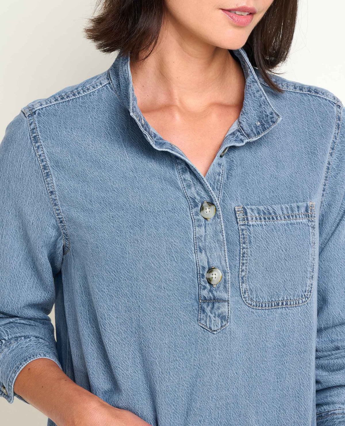 Piñon Soft Denim Popover Dress Bar Harbor | Toad&Co Women