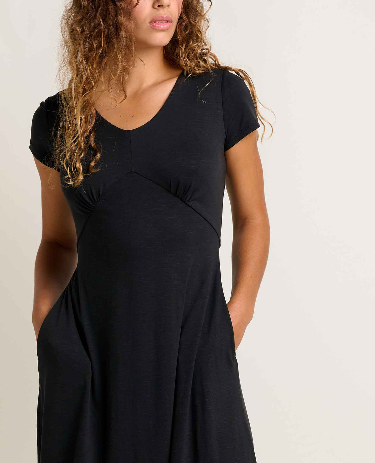 Rose Short Sleeve V-Neck Midi Dress - Soft with Stretch | Toad&Co Women