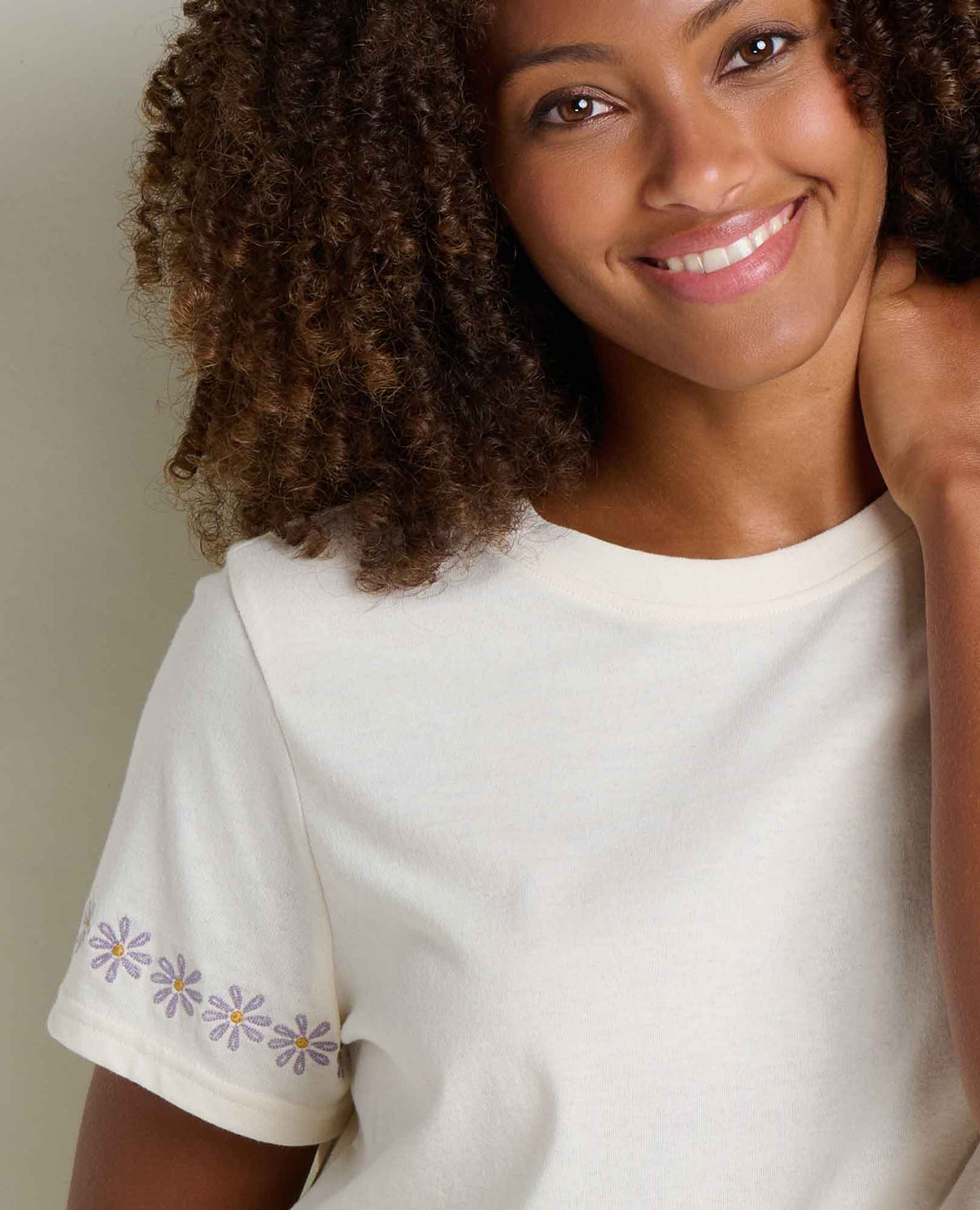 Women's Re-Form Embroidered Crew - Sustainable Recycled Cotton Tee Salt Embroidery | Toad&Co Women