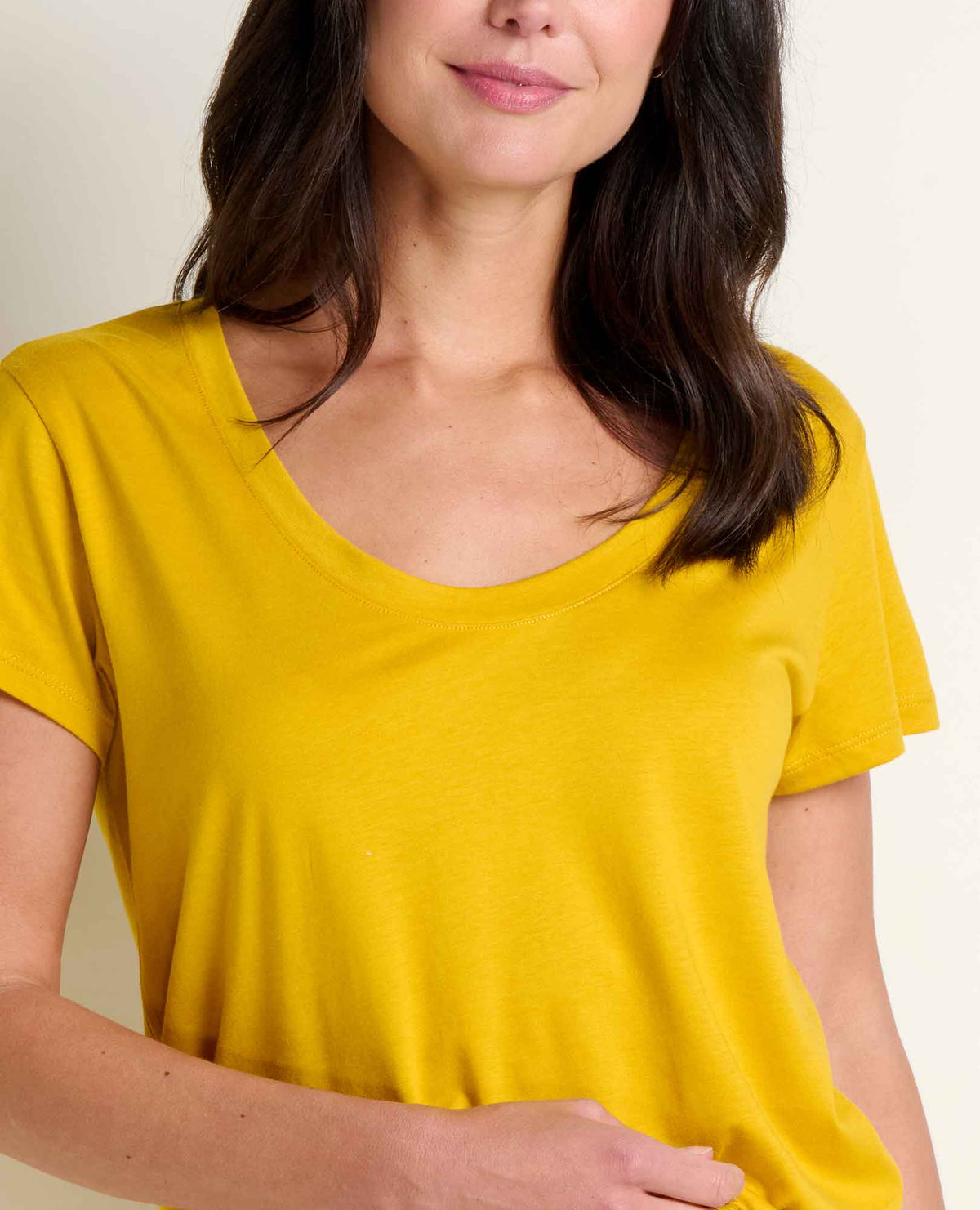 Whisper Tee - Lightweight Organic Cotton & Modal Jersey Tee Gold | Toad&Co Women