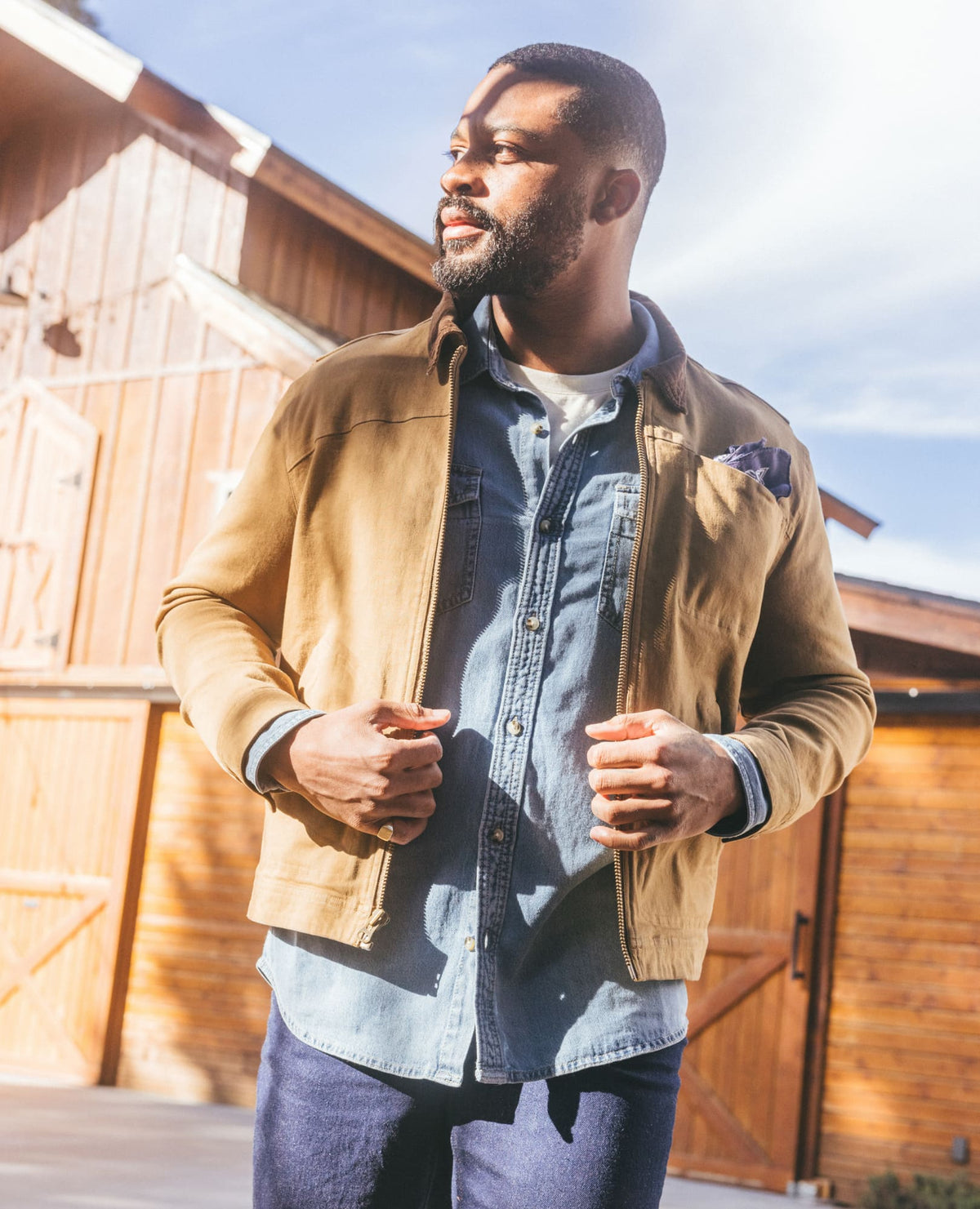 Men's Organic Cotton Denim Trucker Jacket | Toad&Co Men