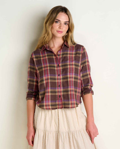 Re-Form Boxy Flannel Shirt Carob Pattern | Toad&Co Women
