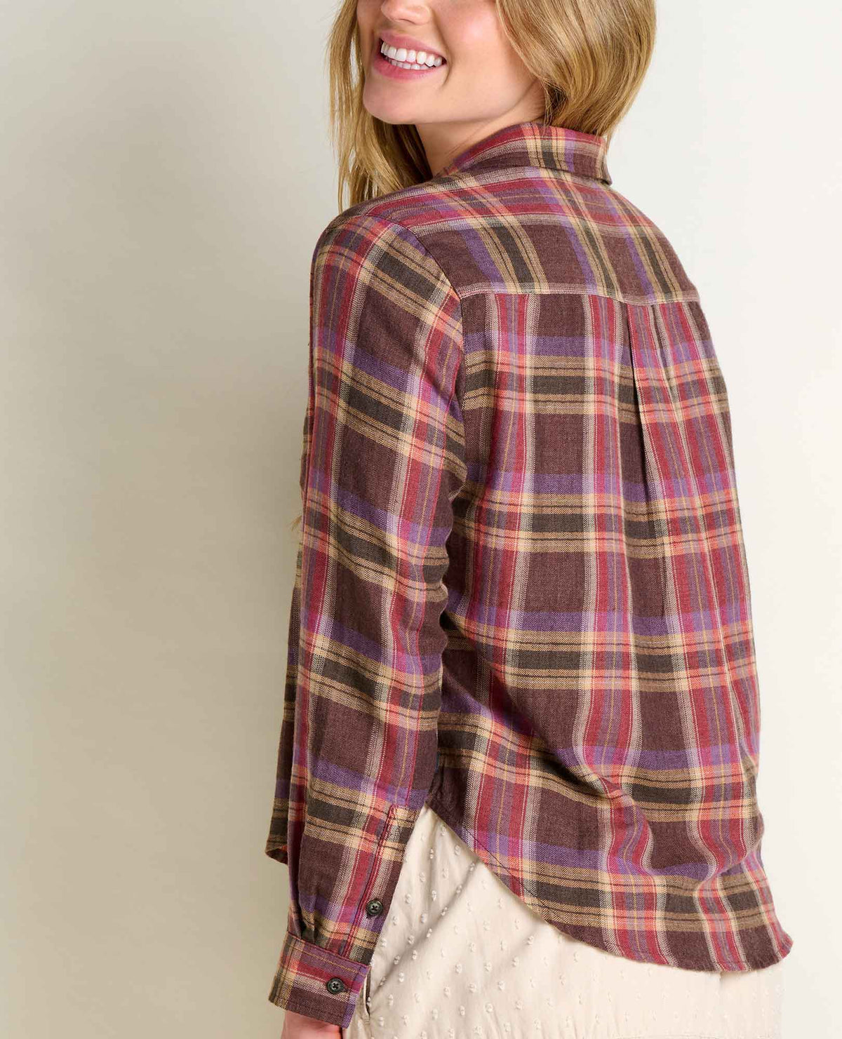 Re-Form Boxy Flannel Shirt Carob Pattern | Toad&Co Women