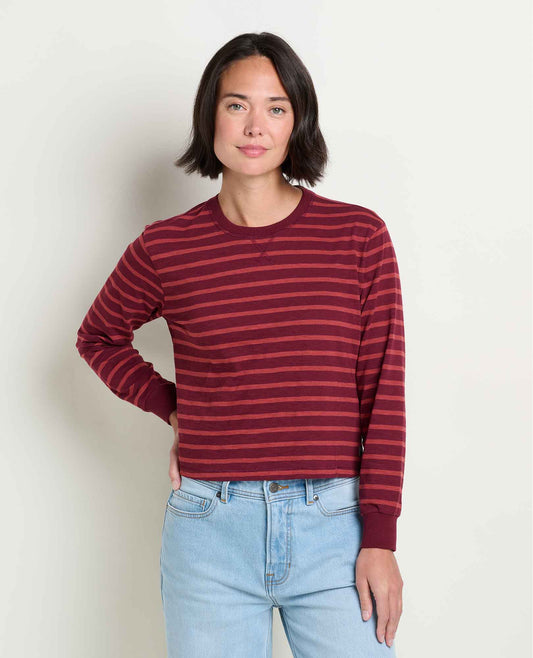Buttery Soft Long Sleeve Tee - Organic Cotton Blend Port Pattern | Toad&Co Women