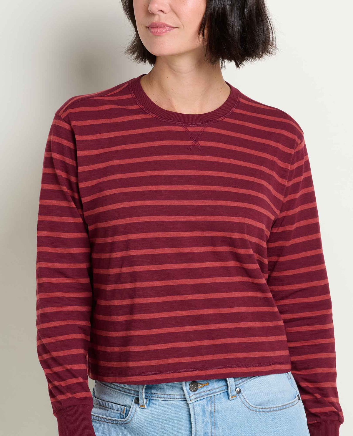 Buttery Soft Long Sleeve Tee - Organic Cotton Blend Port Pattern | Toad&Co Women