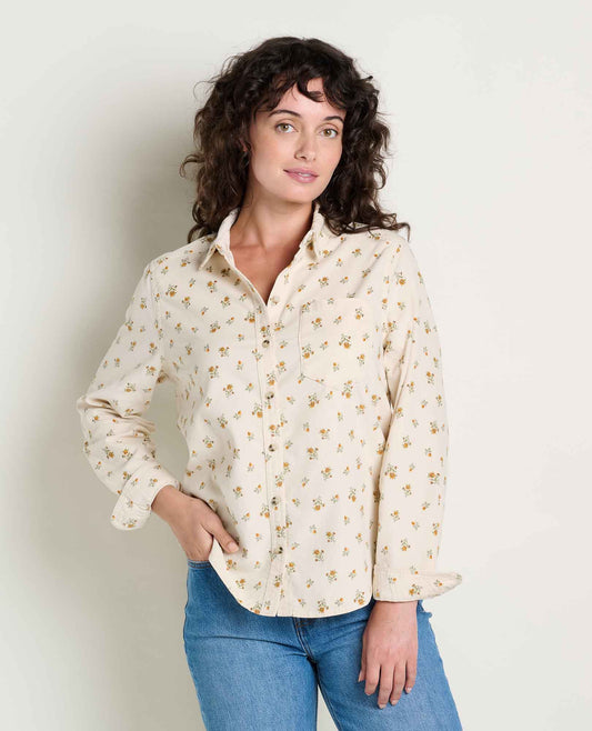 Cattail Corduroy Long Sleeve Shirt Salt Print | Toad&Co Women