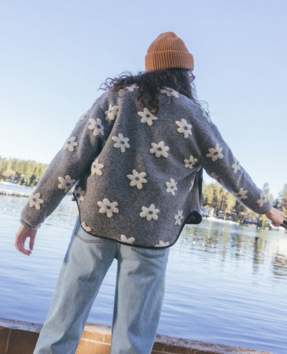 Women's Recycled Sherpa Jacket - Sustainable Warmth Heather Grey Pattern | Toad&Co Women