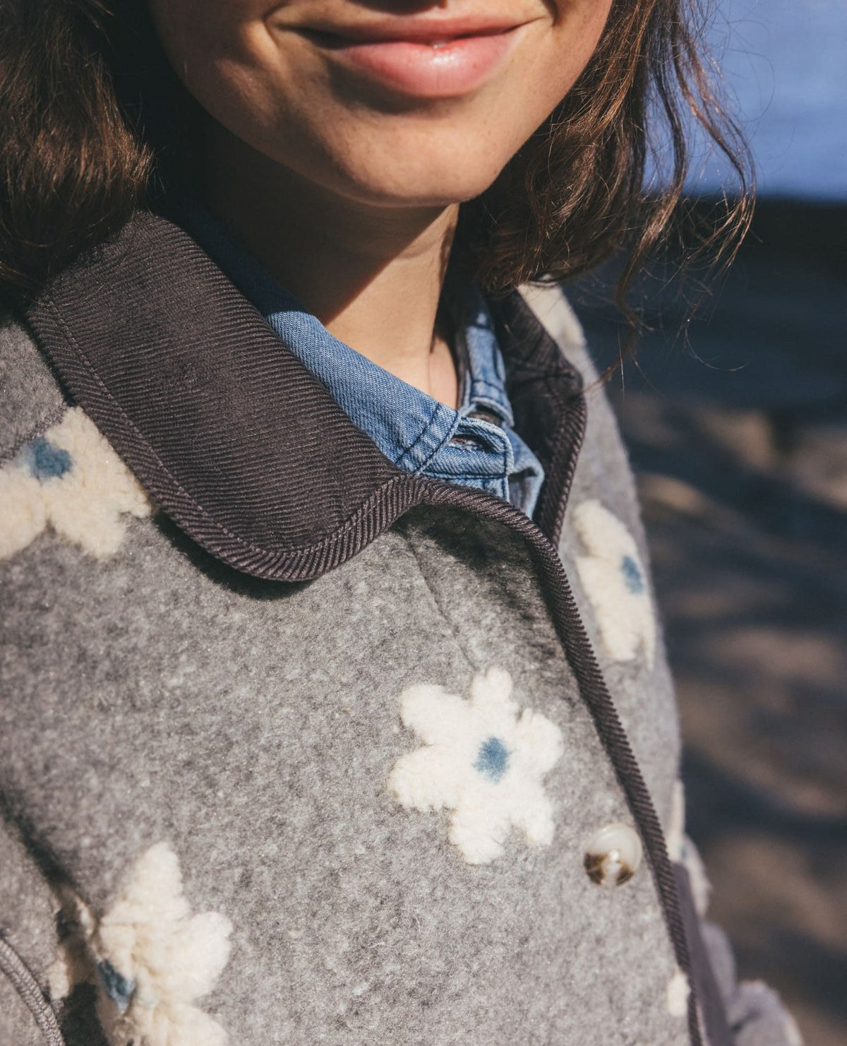 Women's Recycled Sherpa Jacket - Sustainable Warmth Heather Grey Pattern | Toad&Co Women