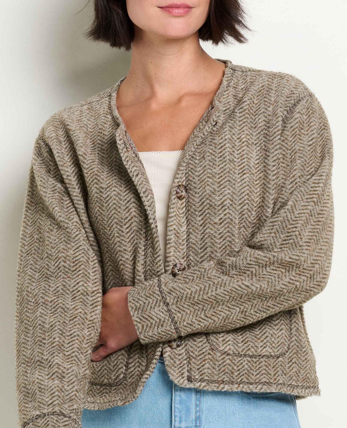 Women's Cabinside Fleece Cardigan Honey Brown | Toad&Co Women