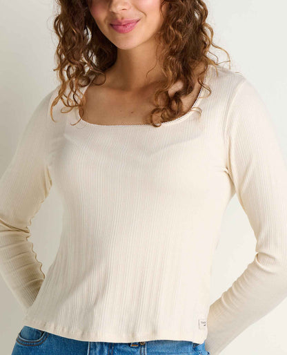Rosalie Long Sleeve Square Neck Tee Almond Texture | Toad&Co Women