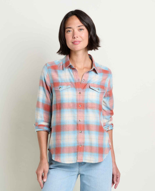 Re-Form Flannel Shirt Almond Pattern | Toad&Co Women
