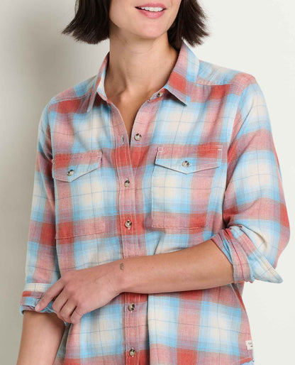 Re-Form Flannel Shirt Almond Pattern | Toad&Co Women