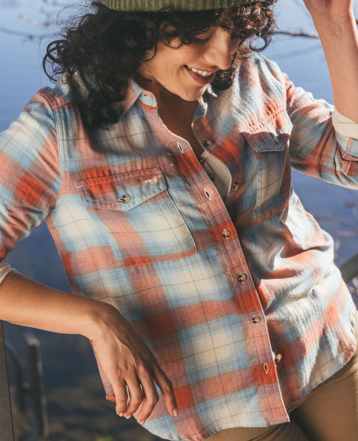 Re-Form Flannel Shirt Almond Pattern | Toad&Co Women