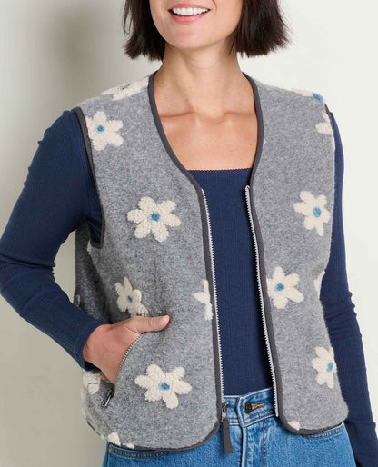 Sespe Sherpa Vest Heather Grey Pattern | Toad&Co Women