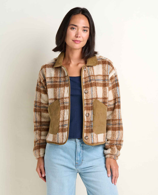 Women's Recycled Sherpa Jacket - Sustainable Warmth Limestone Pattern | Toad&Co Women