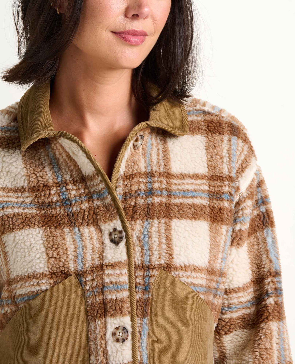 Women's Recycled Sherpa Jacket - Sustainable Warmth Limestone Pattern | Toad&Co Women