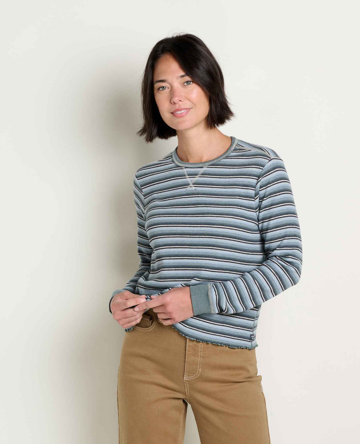Soft Waffle Knit Crew Tee - Organic Cotton Blend Big Sky Pattern | Toad&Co Women