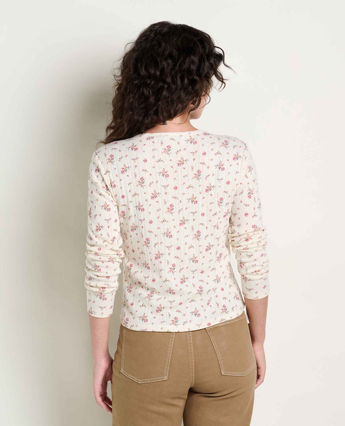 Foothill Pointelle Henley Tee Salt Ditsy Print | Toad&Co Women