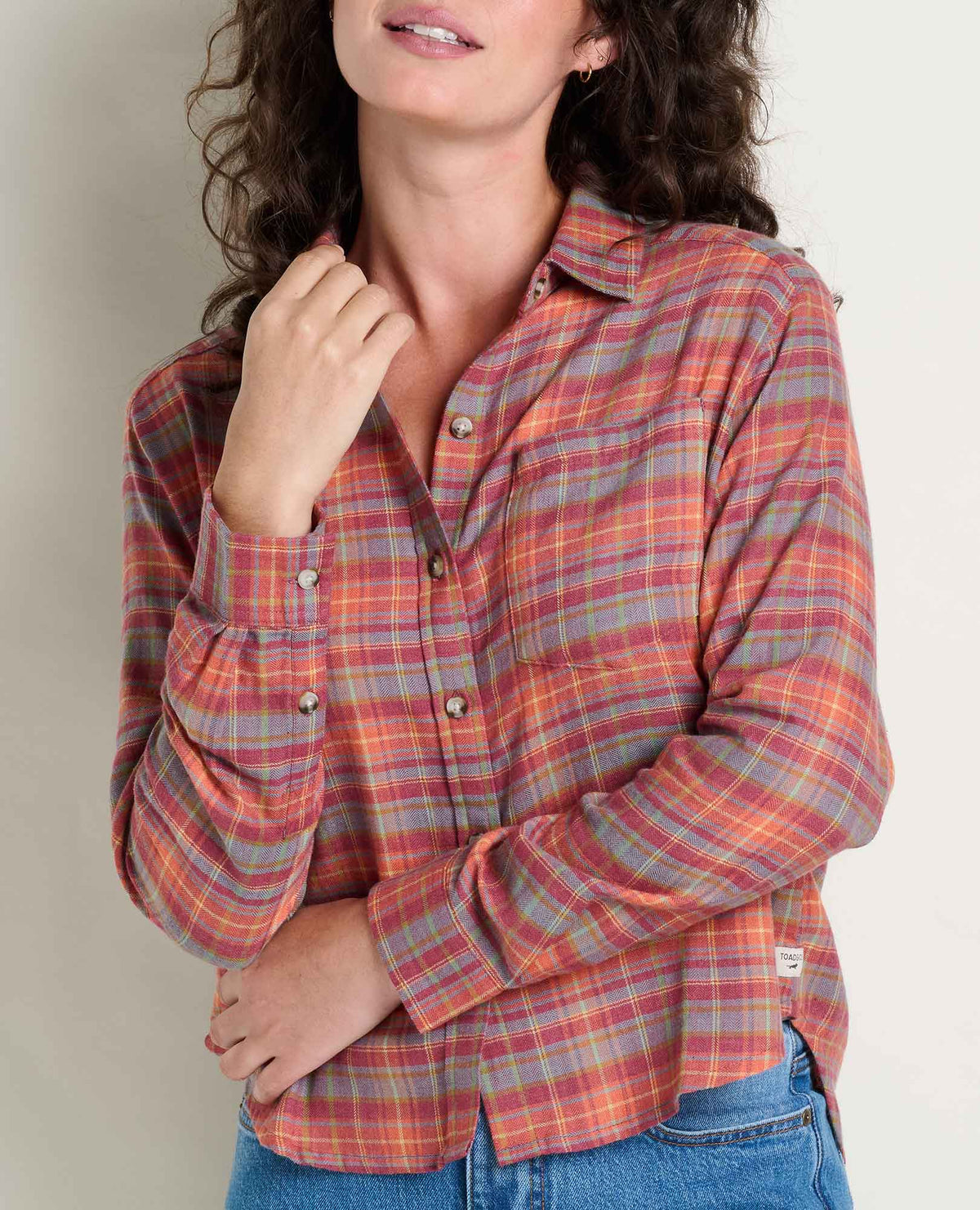 Re-Form Boxy Flannel Shirt Foxglove Pattern | Toad&Co Women