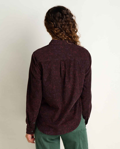 Cattail Corduroy Long Sleeve Shirt Carob Floral Print | Toad&Co Women
