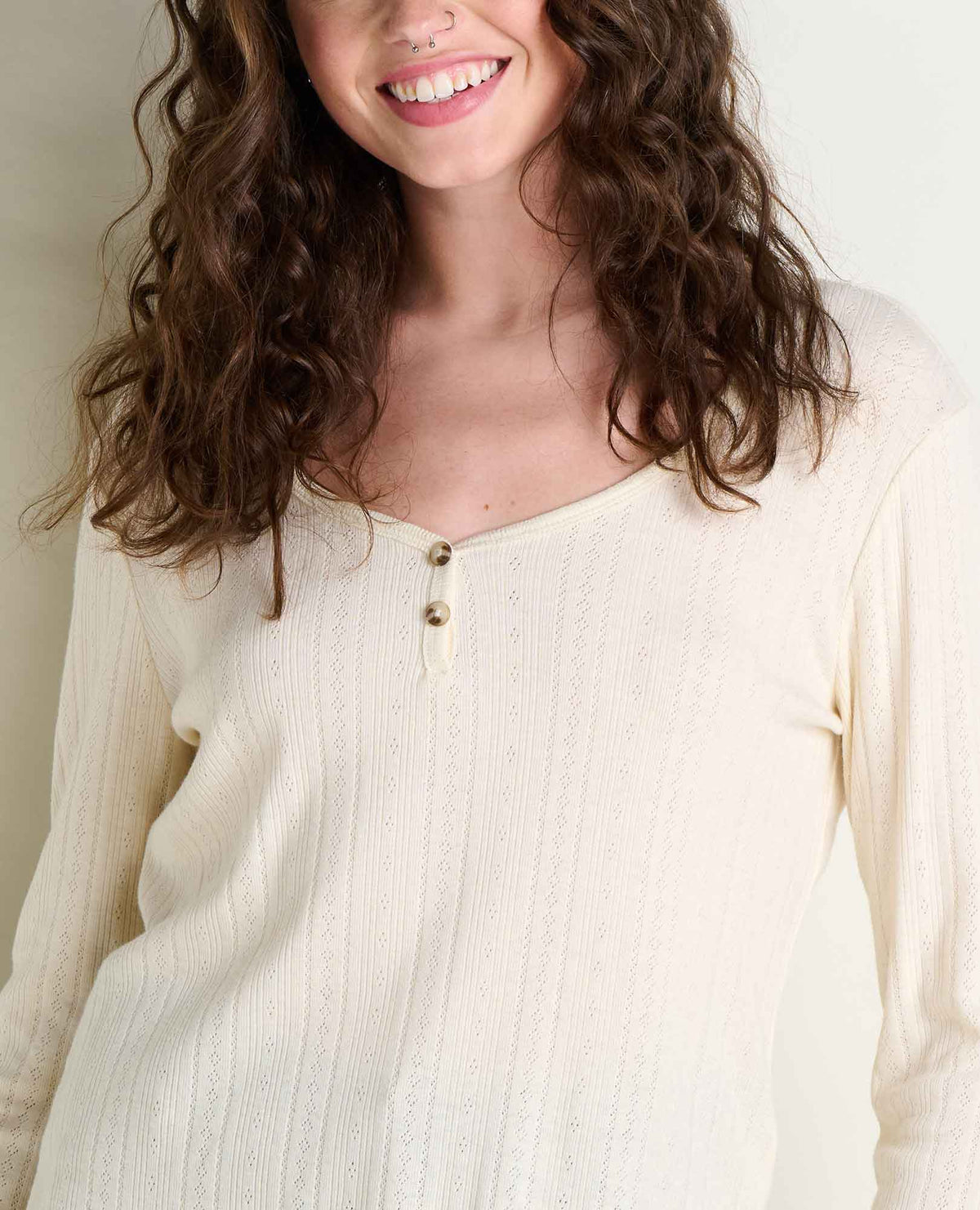 Foothill Pointelle Henley Tee  | Toad&Co Women