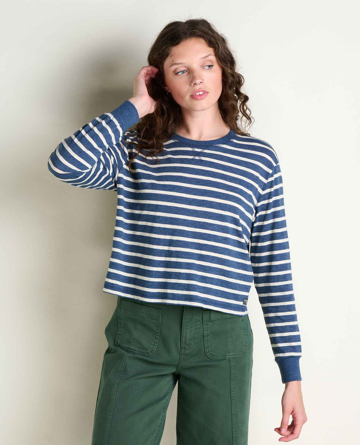 Buttery Soft Long Sleeve Tee - Organic Cotton Blend Canal Pattern | Toad&Co Women