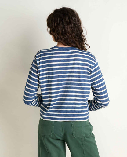 Buttery Soft Long Sleeve Tee - Organic Cotton Blend Canal Pattern | Toad&Co Women