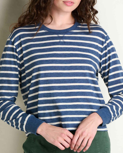 Buttery Soft Long Sleeve Tee - Organic Cotton Blend Canal Pattern | Toad&Co Women
