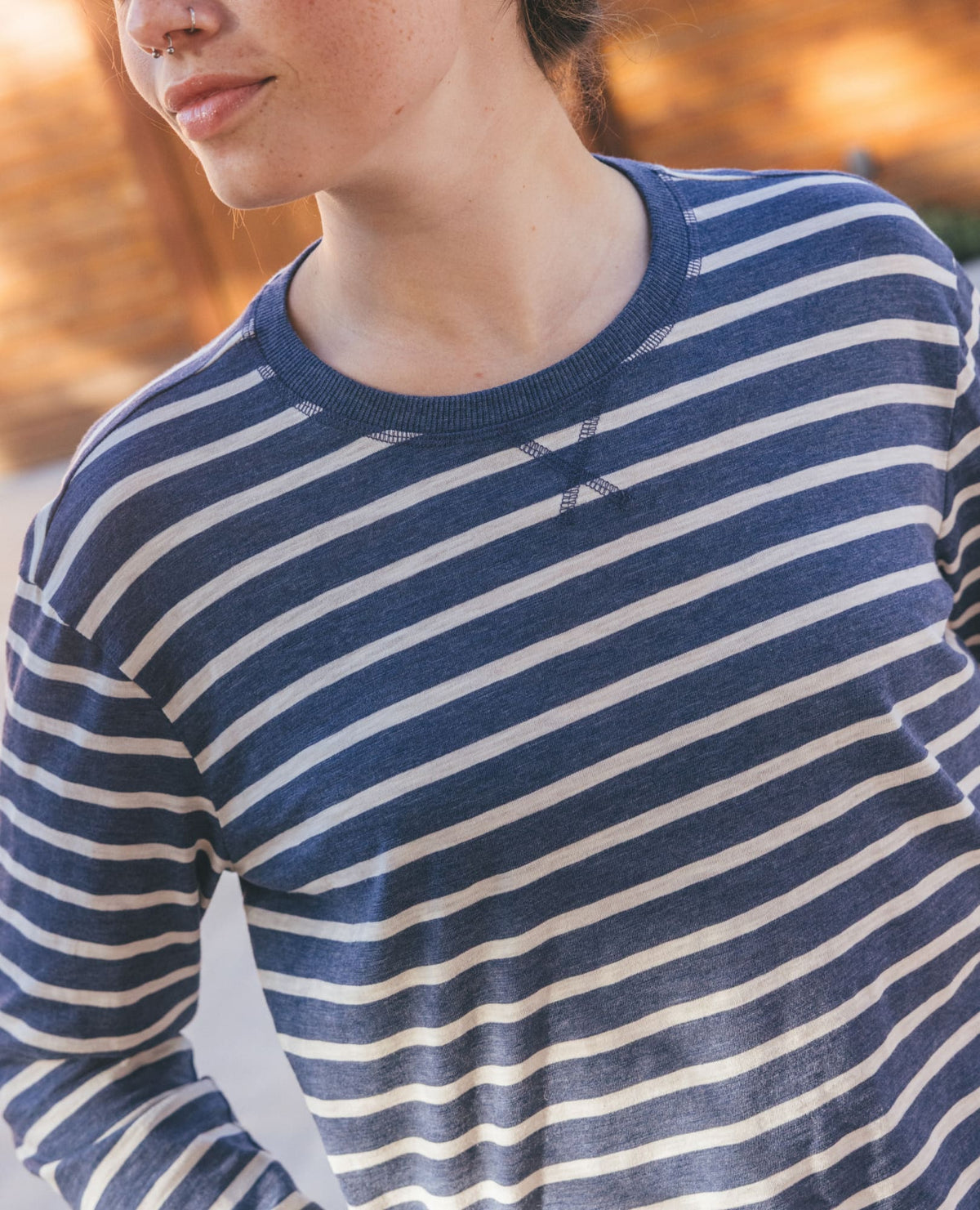 Buttery Soft Long Sleeve Tee - Organic Cotton Blend Canal Pattern | Toad&Co Women
