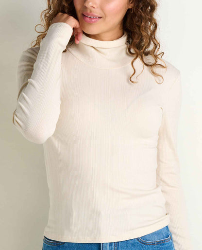 Rosalie Turtleneck Tee Almond Texture | Toad&Co Women