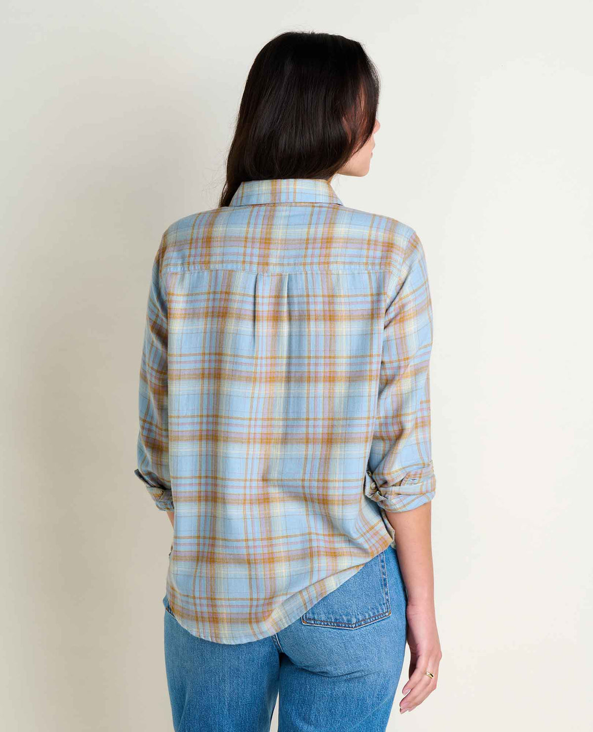 Re-Form Flannel Shirt Weathered Blue Pattern | Toad&Co Women