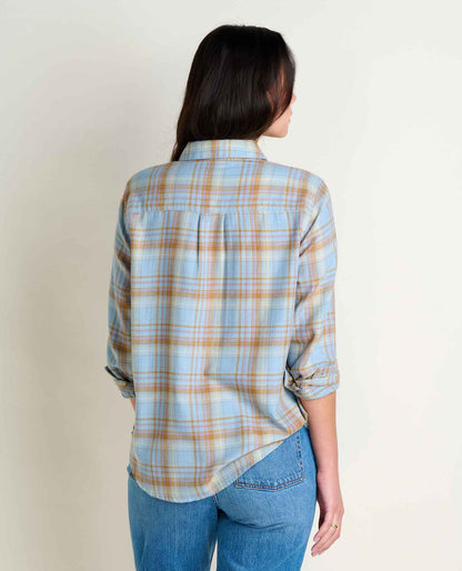 Re-Form Flannel Shirt Weathered Blue Pattern | Toad&Co Women