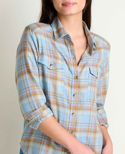 Re-Form Flannel Shirt Weathered Blue Pattern | Toad&Co Women