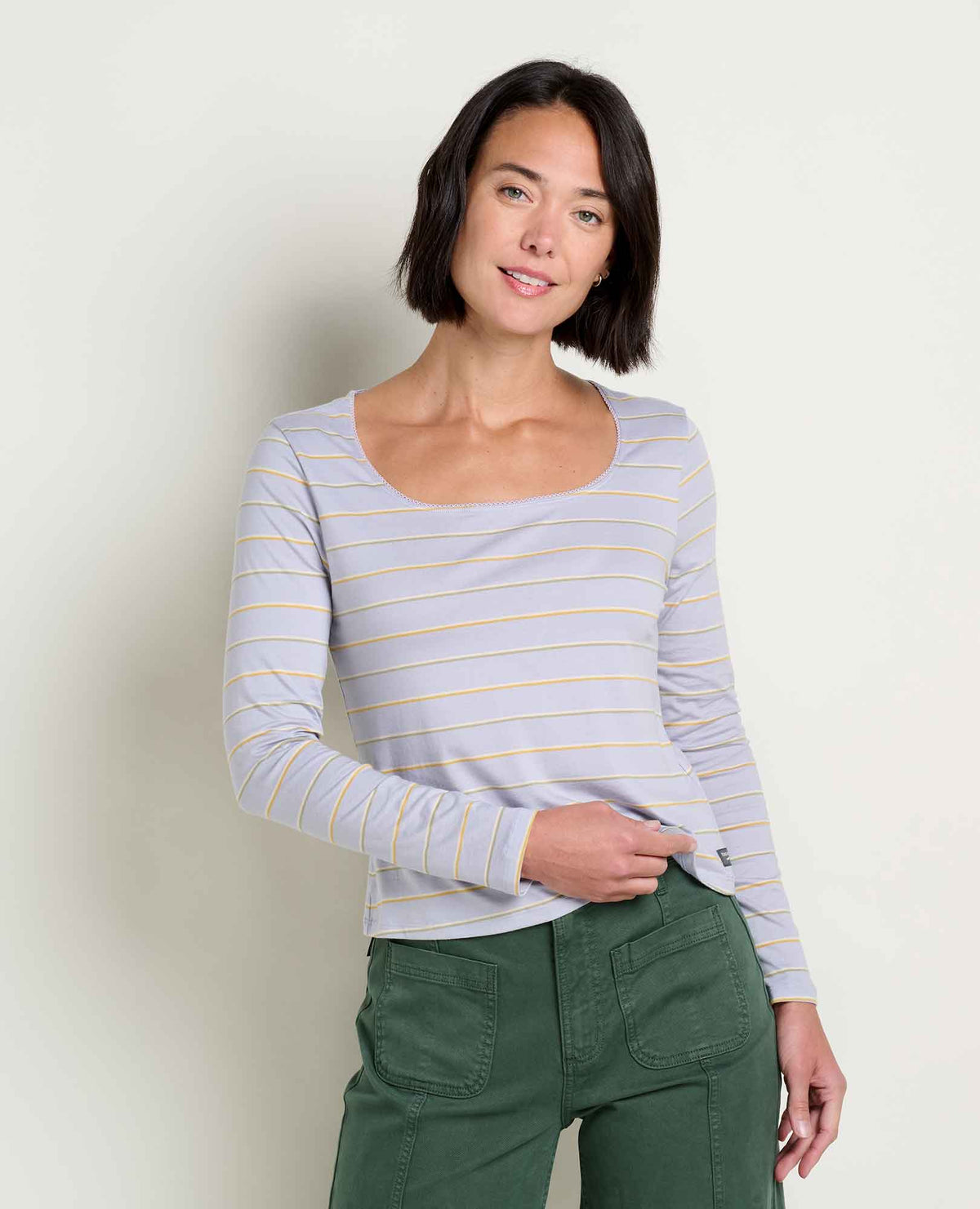 Rosalie Long Sleeve Square Neck Tee Dew Pattern | Toad&Co Women