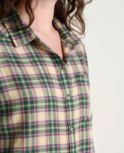 Re-Form Boxy Flannel Shirt Cilantro Pattern | Toad&Co Women