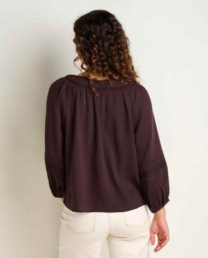 Manzana Peasant Long Sleeve Shirt Carob | Toad&Co Women