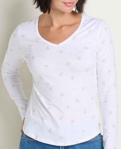Marley Sustainable Long Sleeve T-Shirt - by Toad&Co True White Print | Toad&Co Women