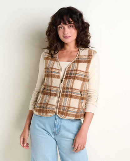 Sespe Sherpa Vest Limestone Pattern | Toad&Co Women