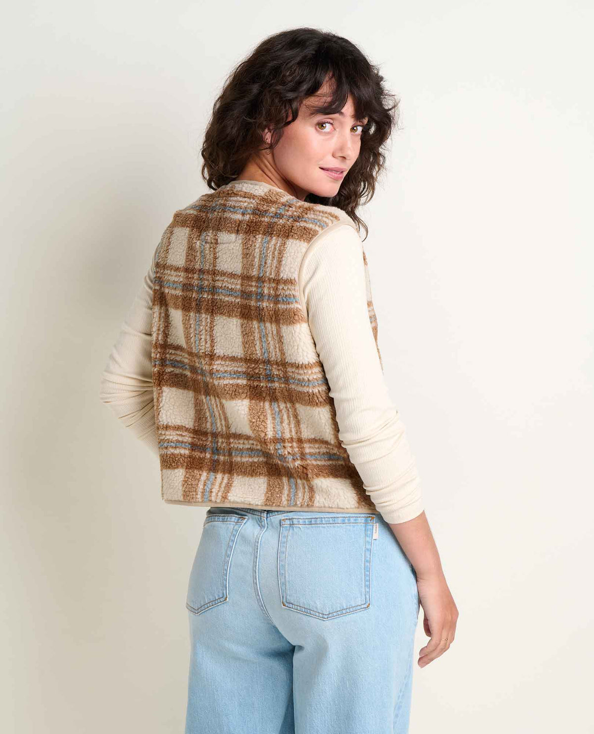 Sespe Sherpa Vest Limestone Pattern | Toad&Co Women