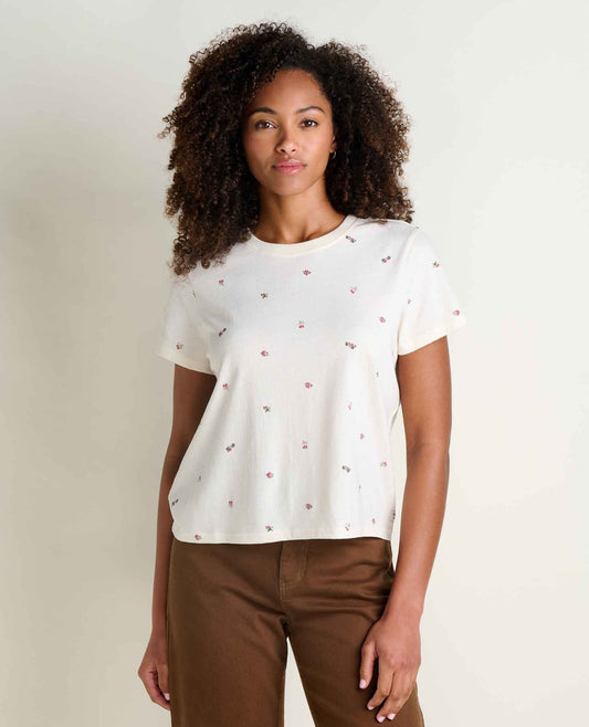 Women's Re-Form Crew Tee - Sustainable Recycled Cotton T-Shirt Salt Ditsy Print | Toad&Co Women
