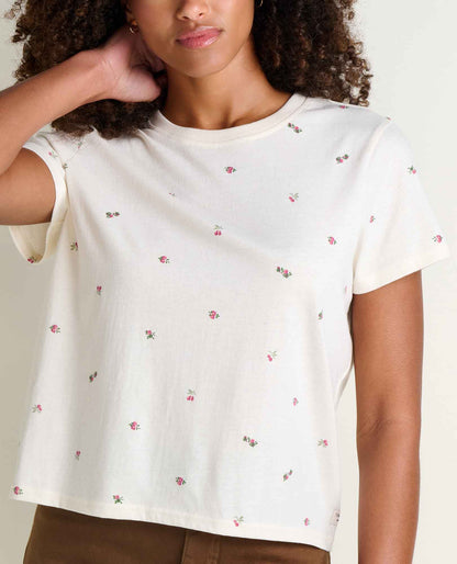 Women's Re-Form Crew Tee - Sustainable Recycled Cotton T-Shirt Salt Ditsy Print | Toad&Co Women