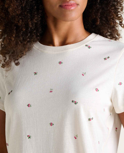 Women's Re-Form Crew Tee - Sustainable Recycled Cotton T-Shirt Salt Ditsy Print | Toad&Co Women