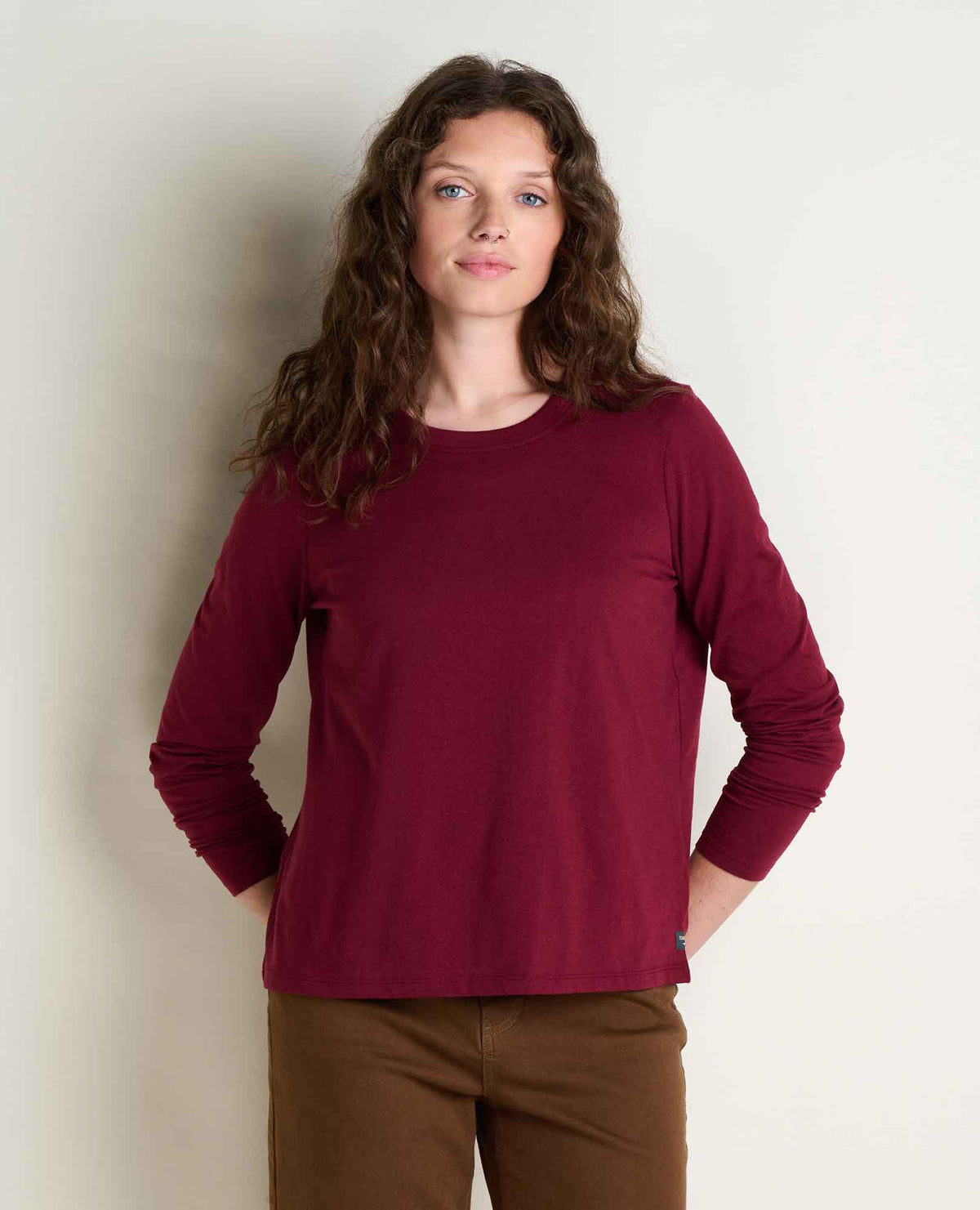 Women's Re-Form Long Sleeve Crew Burgundy | Toad&Co Women
