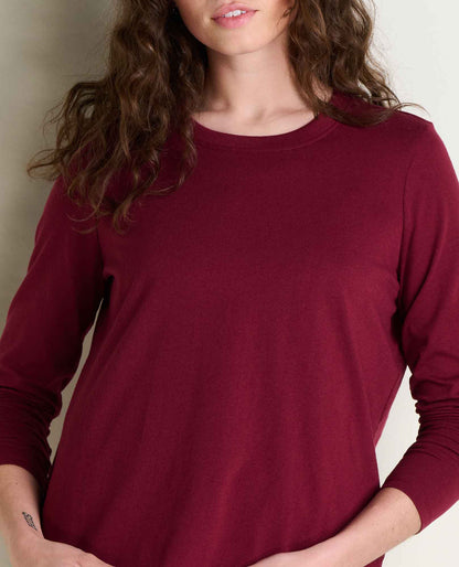 Women's Re-Form Long Sleeve Crew Burgundy | Toad&Co Women