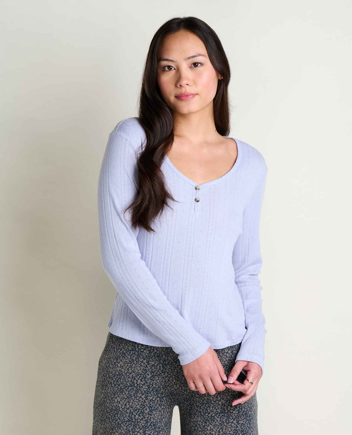 Foothill Pointelle Henley Tee Dew | Toad&Co Women