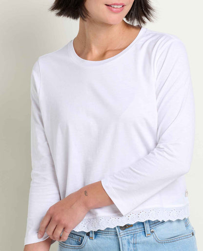 Clara 3/4 Sleeve Tee True White | Toad&Co Women