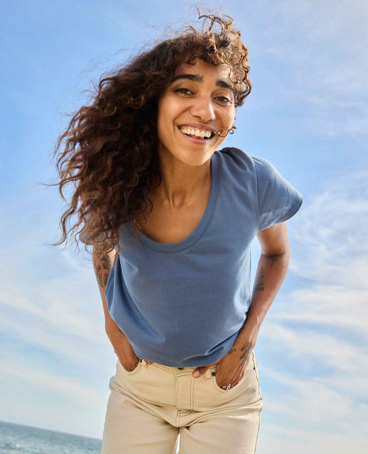 Whisper Tee - Lightweight Organic Cotton & Modal Jersey Tee Canal | Toad&Co Women